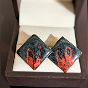 Abstract Green Fire Earrings